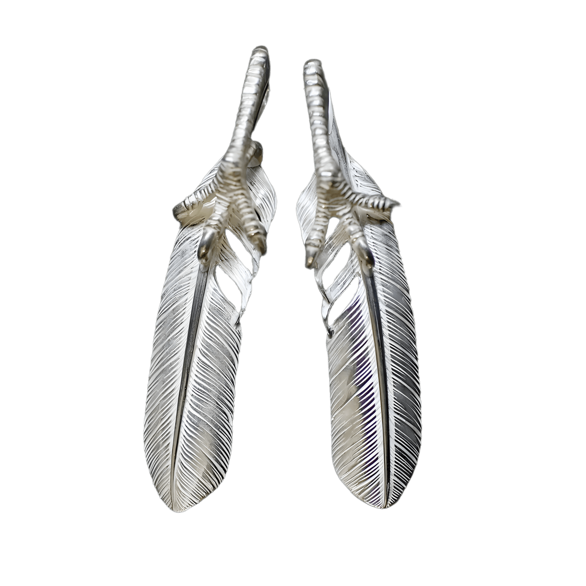 Ken Kikuchi Silver Feather with Claw Pendant
