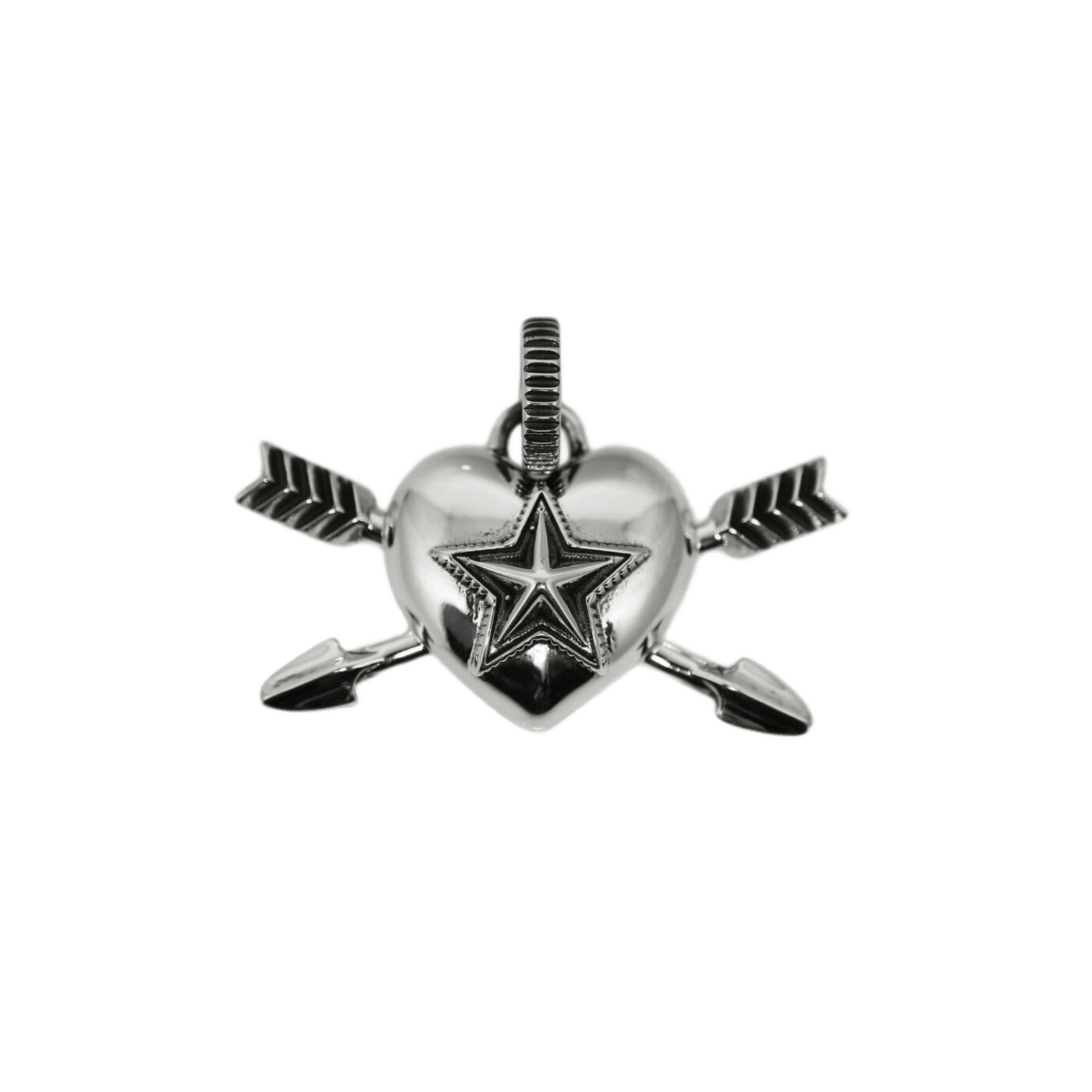 Cody Sanderson Heart & Sheriff Star Double Arrow Pendant