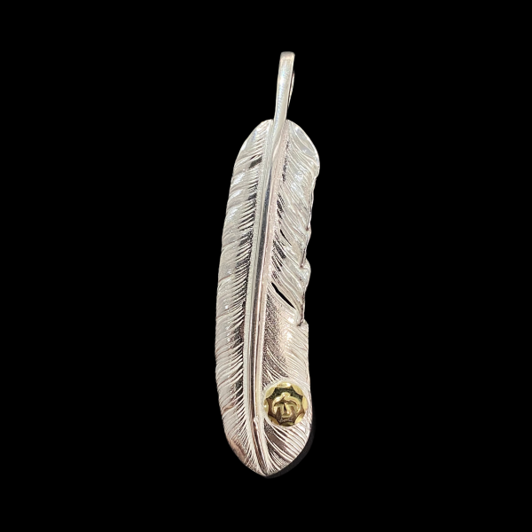 Goros Xl Silver And Gold Feather With Metal - Facing Left