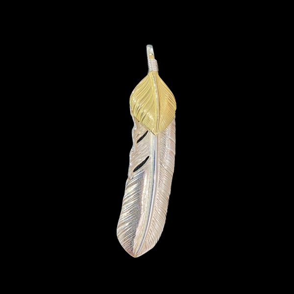 Goros Xl Silver And Gold Feather - Facing Right