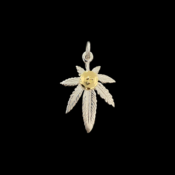 Goros Silver Grass Pendant With K18 Gold-Large
