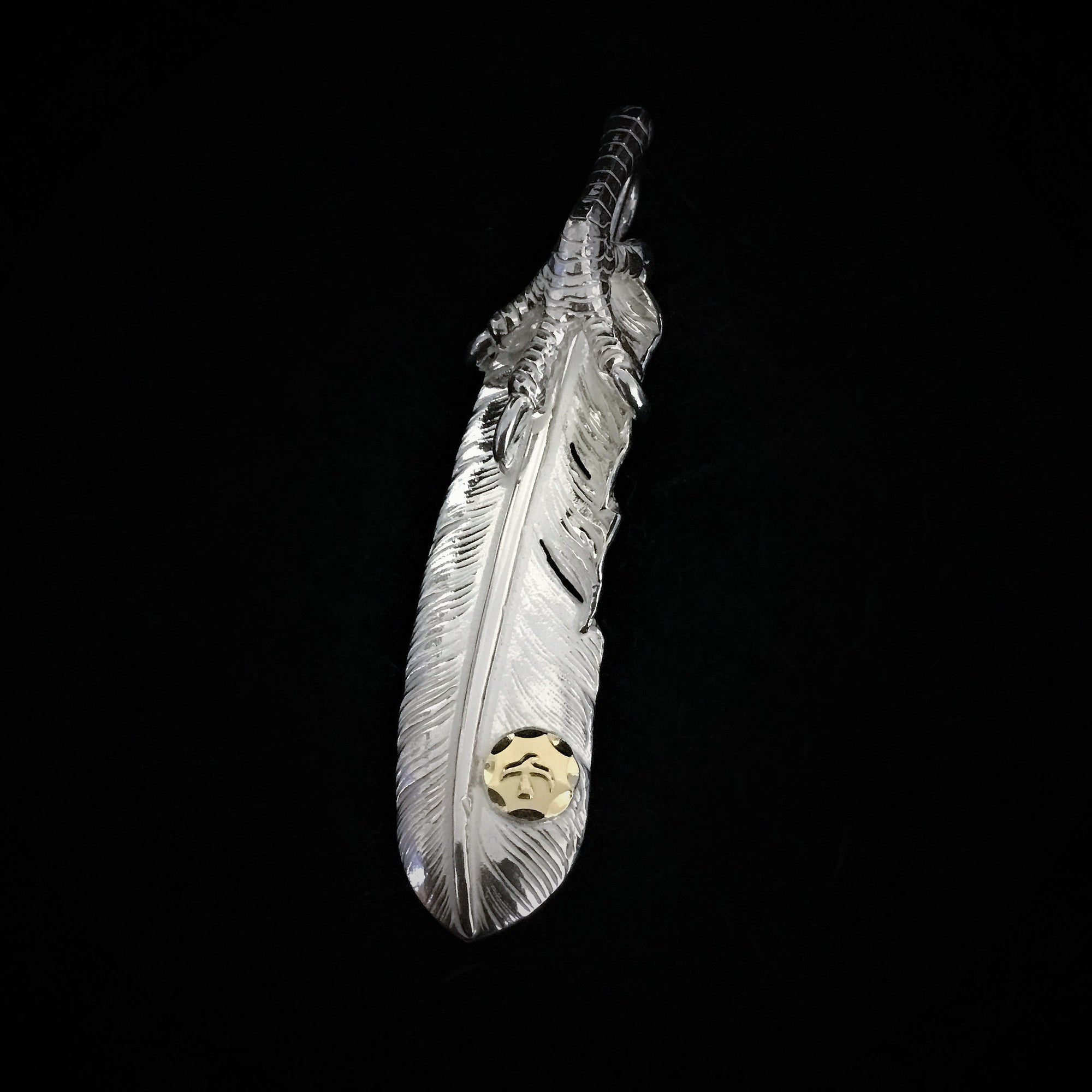 Feather with Silver Claw - Facing Left | Goros Authorized Dealer