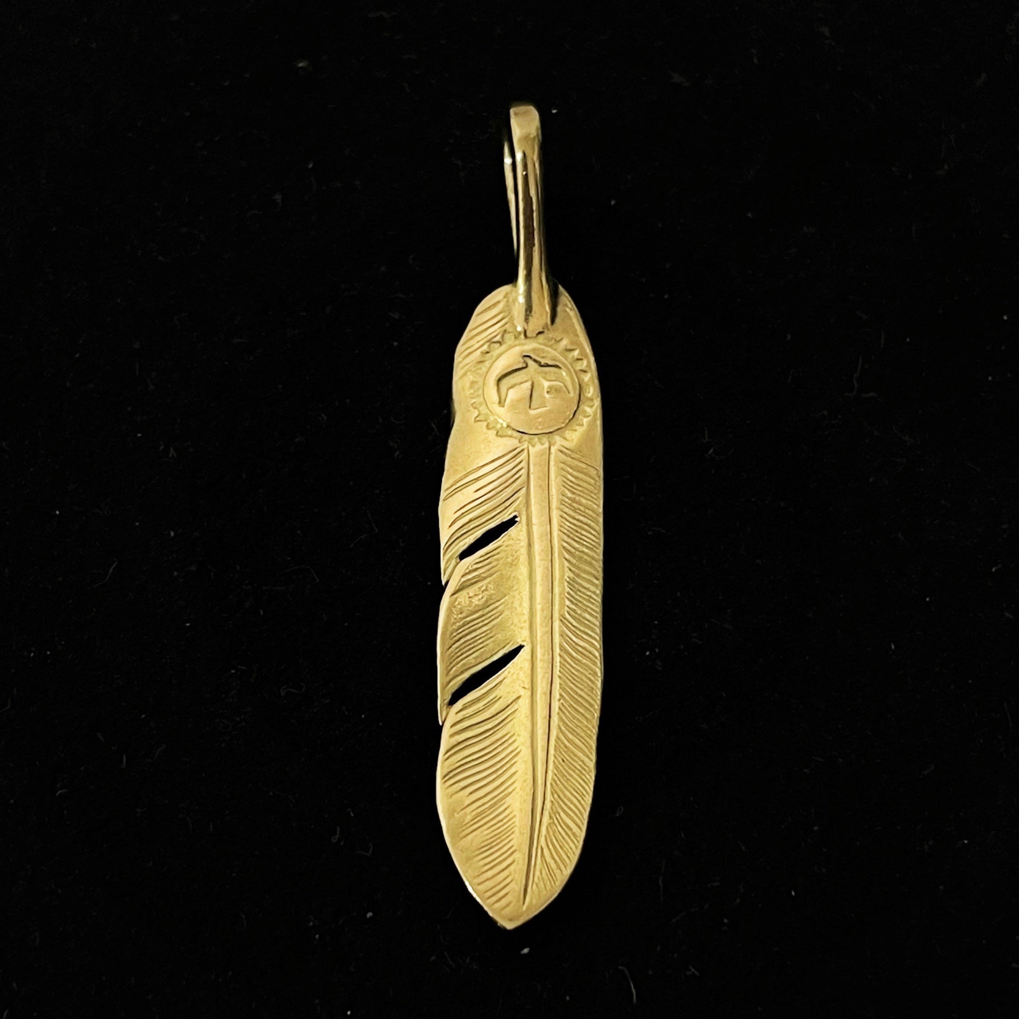 Gold Feather - Facing Left | Goros Feather Authorized Dealer