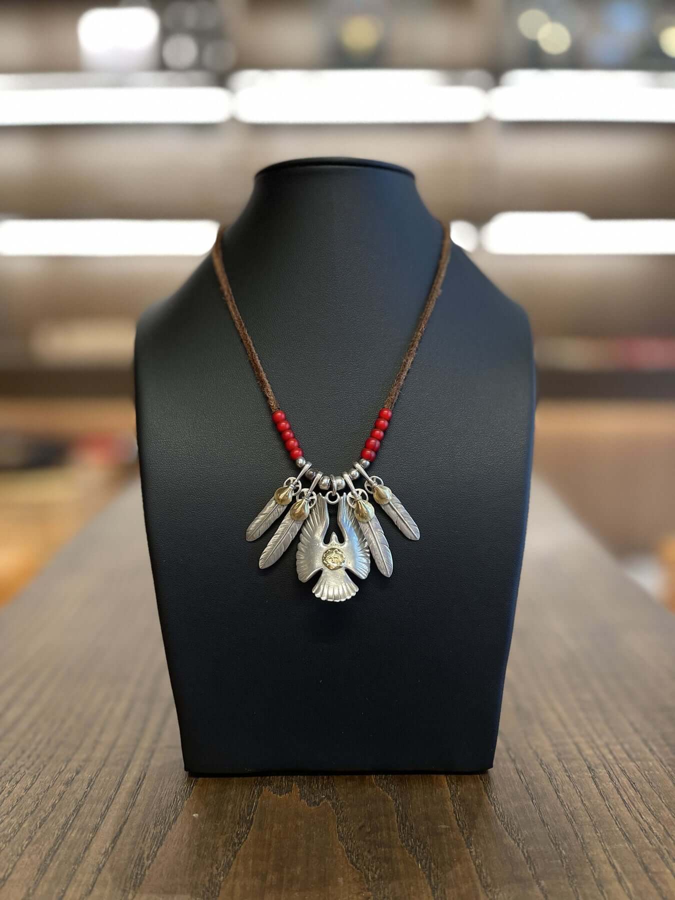 Goros Eagle Pendant Setup With Leather Cord