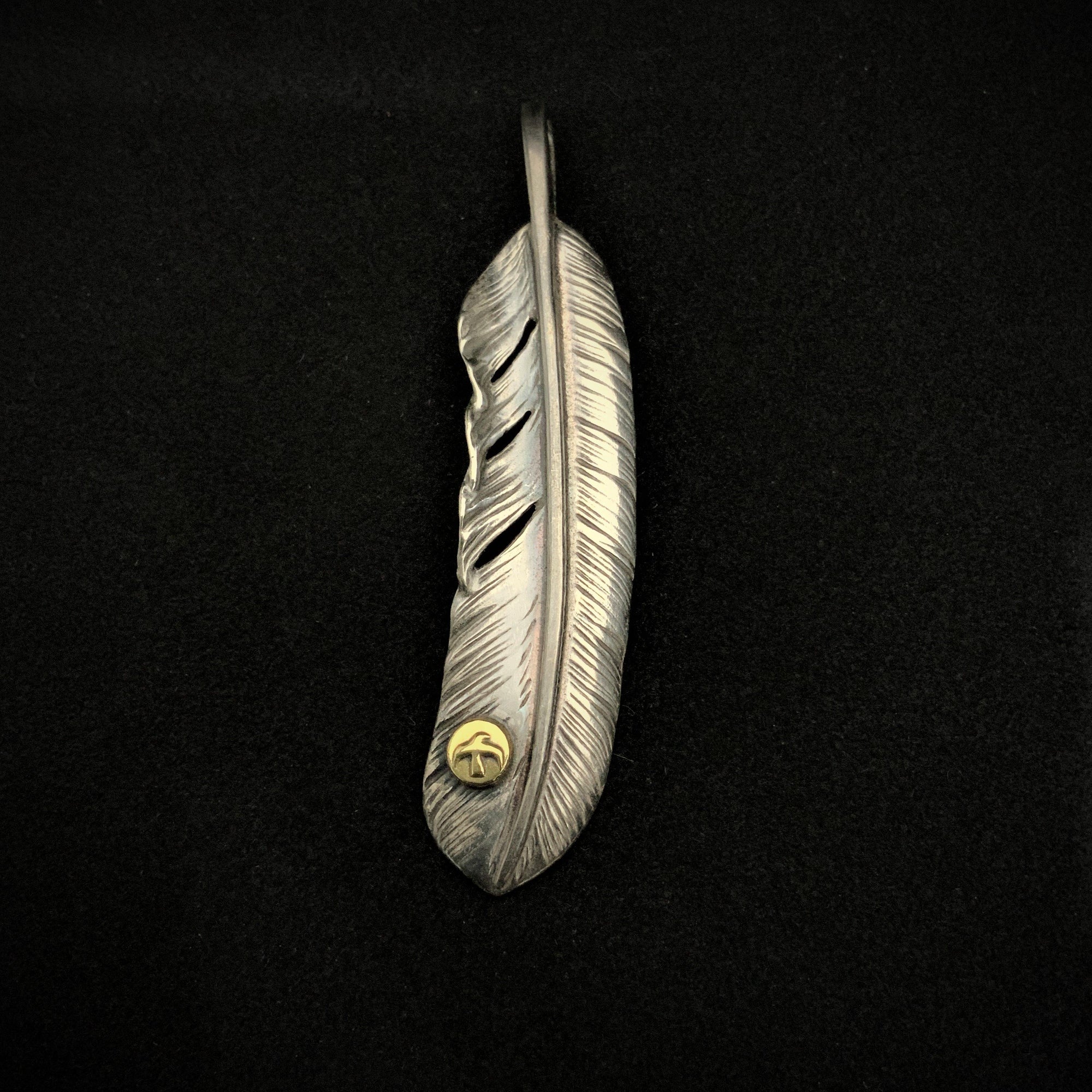Goros XL Silver and Gold Feather with Metal - Facing Right| Goros Authorized Dealer