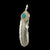 Turquoise Feather Silver Gold Rope - Facing Left | Goros Authorized Dealer