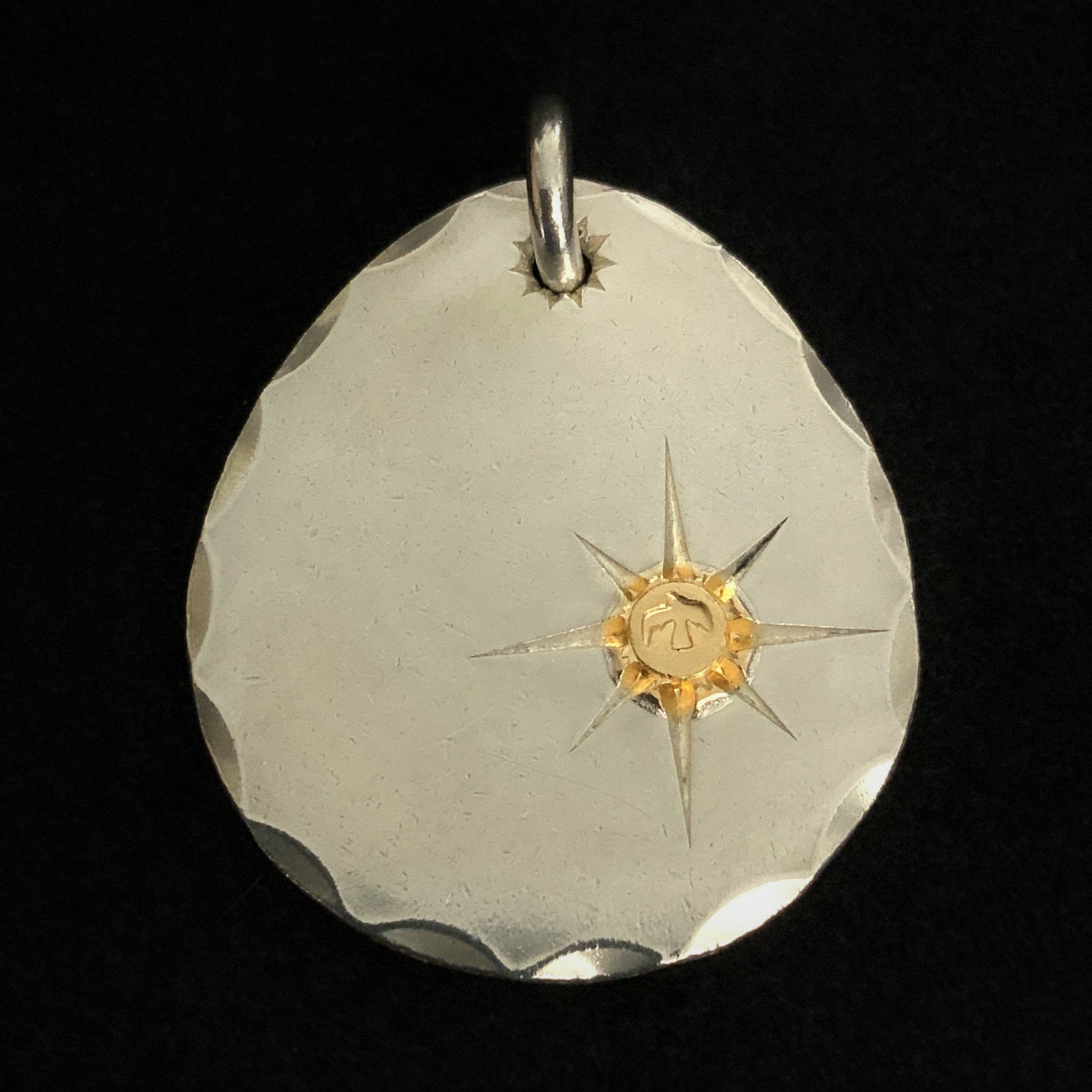 Metal Pendant- Silver and Gold | Goros Authorized Dealer
