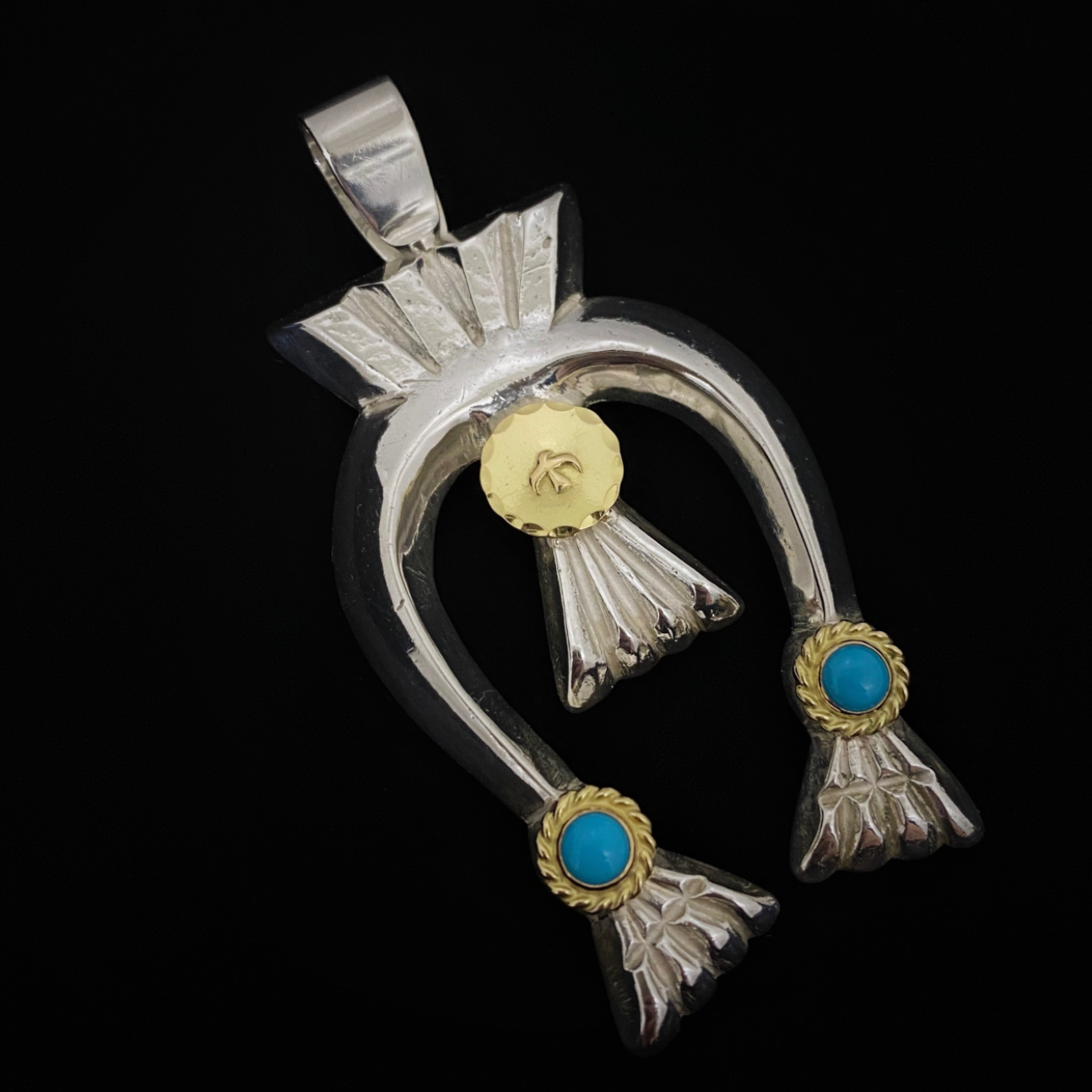 Najone with Two Point Gold Rope Turquoise-Extra Large | Goros Authorized Dealer