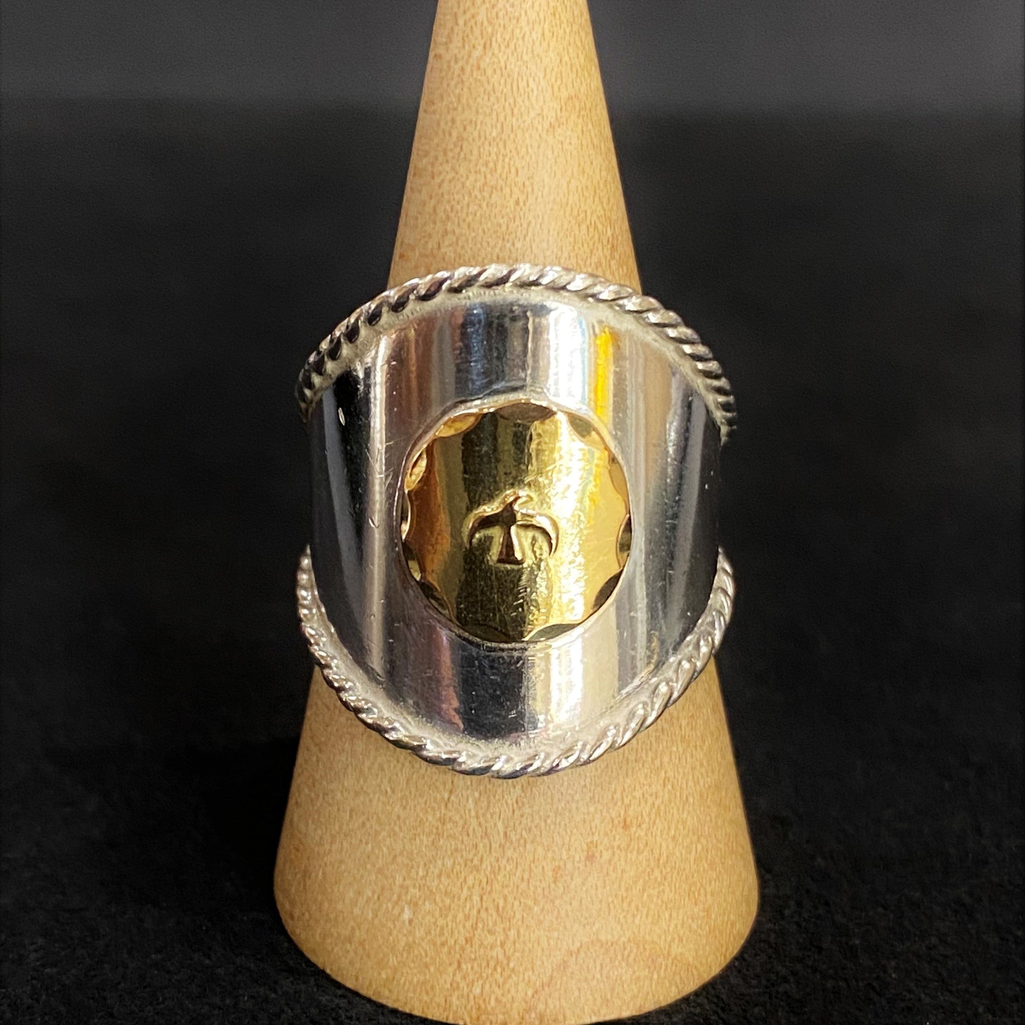 Silver Rope - Ring with Gold Metal  | Goros Authorized Dealer