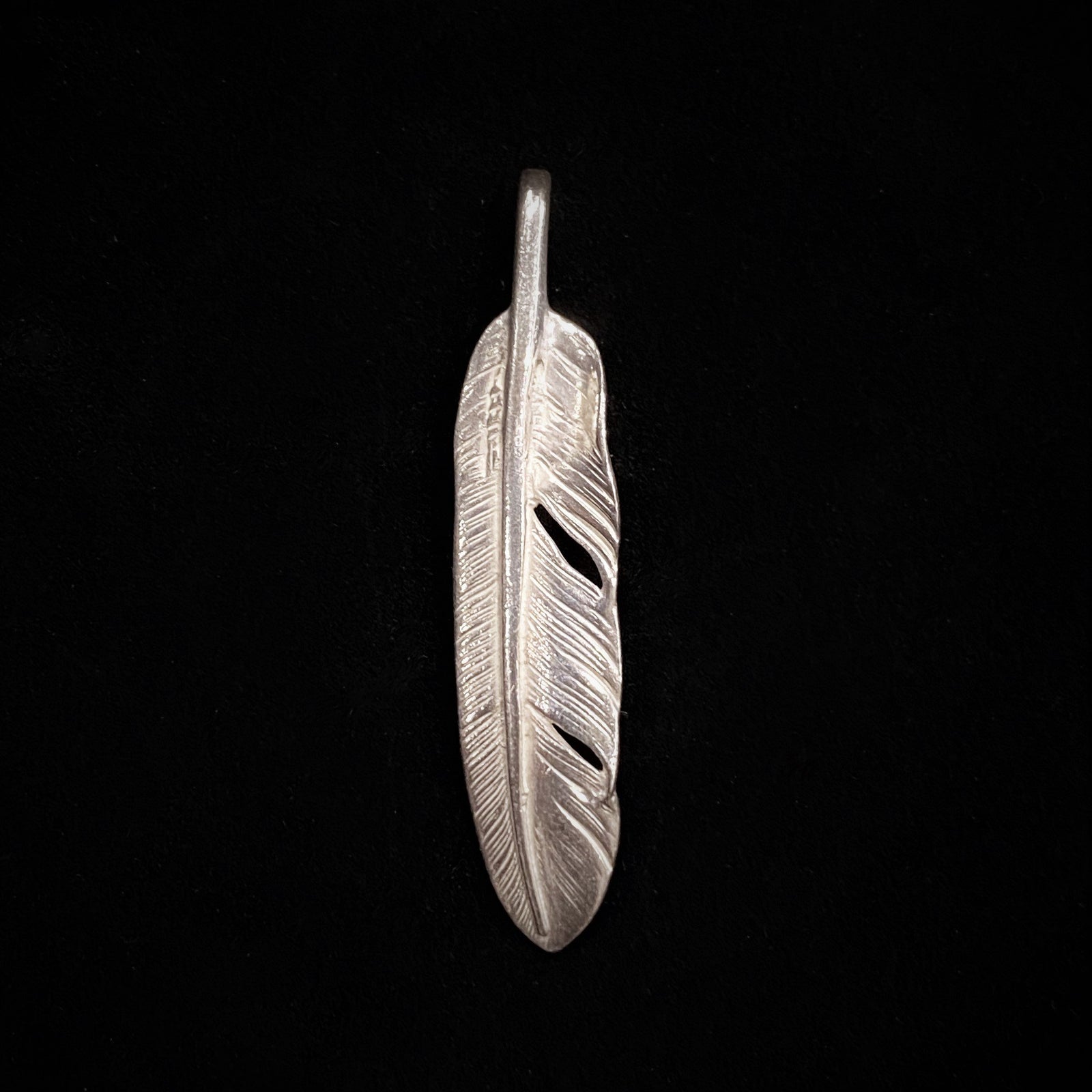 Silver Feather-Facing Left  | Goro's Feather Authorized Dealer