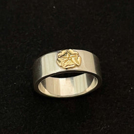 Goros Flattened Rose Ring - Silver And Gold