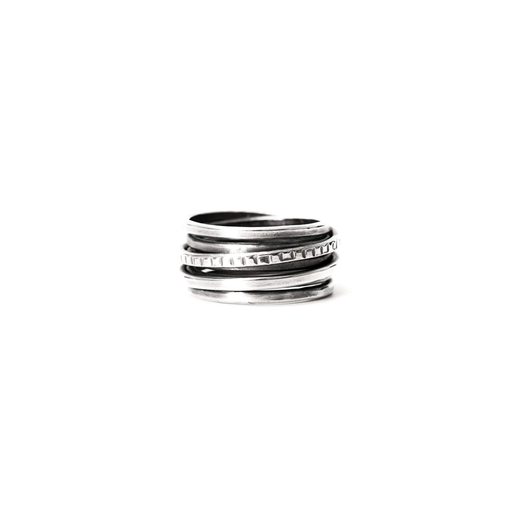 Werkstatt München Punched Round Wound Ring - Native Feather