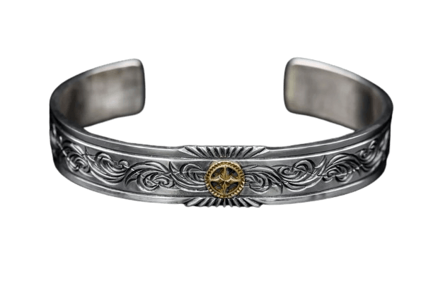 Horizon Blue Wide Sun Crest Bangle