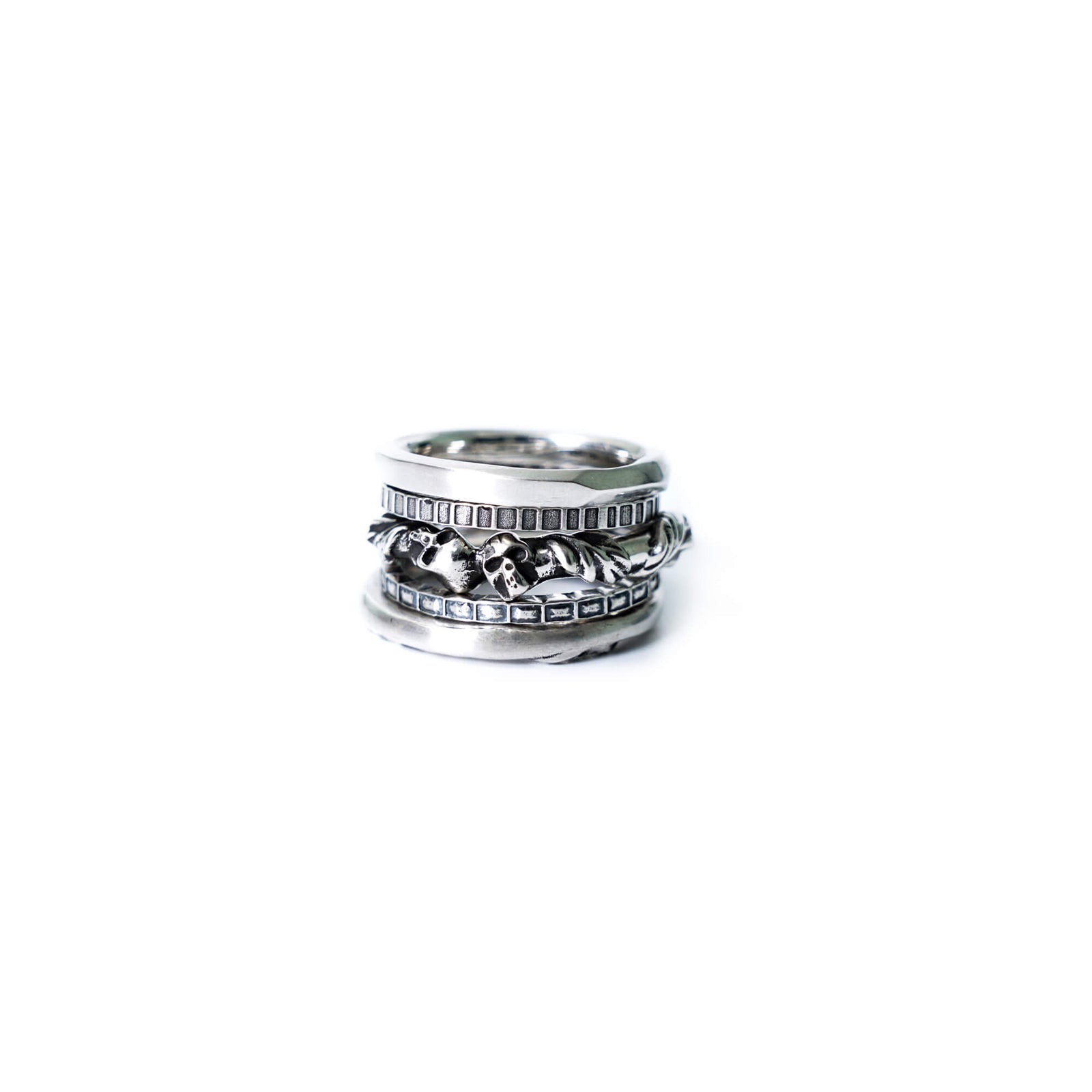 WERKSTATT:MUNCHEN necklace four rings silver _ FASCINATE