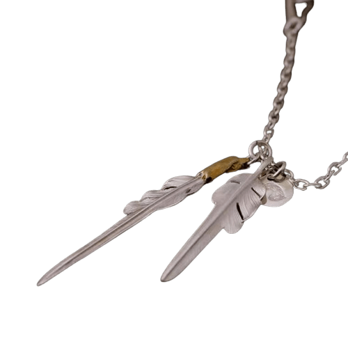 Larry Smith Double Feather Set Necklace