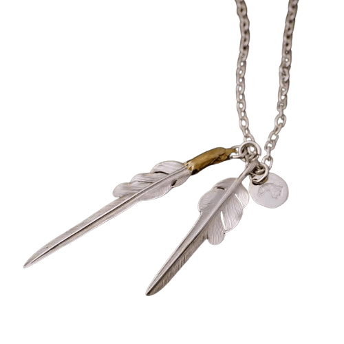 Larry Smith Double Feather Set Necklace