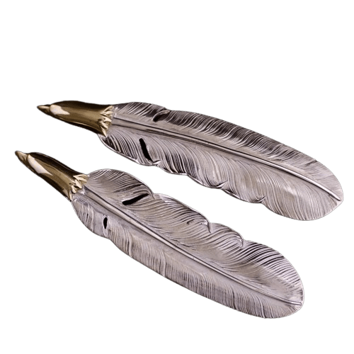 Larry Smith Copper Eagle Head Feather Pendant