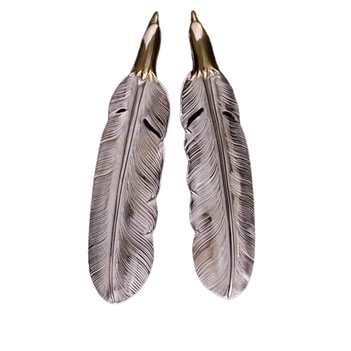 Larry Smith Copper Eagle Head Feather Pendant