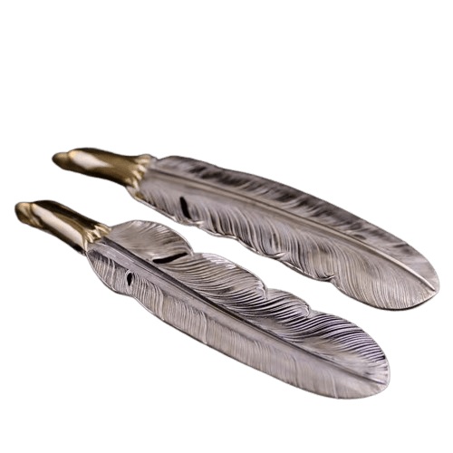 Larry Smith Copper Eagle Head Feather Pendant