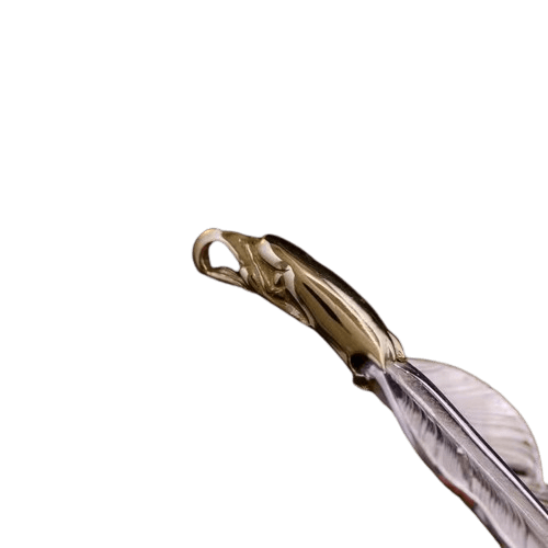 Larry Smith Copper Eagle Head Feather Pendant