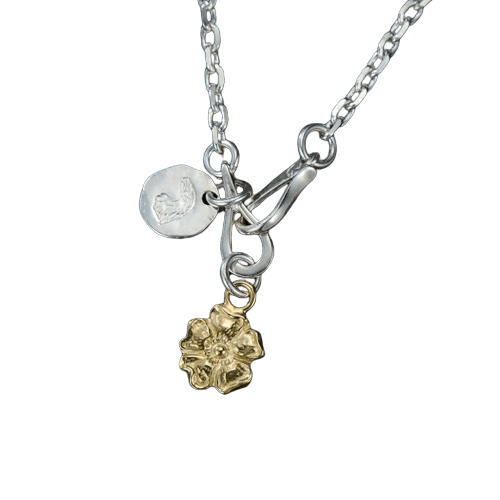Larry Smith Rose & Stamped Eagle Head Necklace - Native Feather Larry Smith Rose & Stamped Eagle Head Necklace - Native Feather