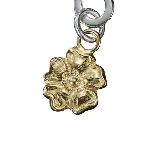 Larry Smith Rose &amp; Stamped Eagle Head Necklace