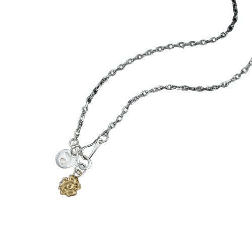 Larry Smith Rose &amp; Stamped Eagle Head Necklace