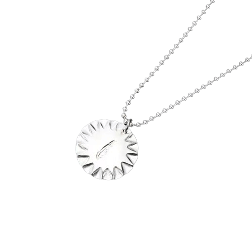 Larry Smith Stamped Feather Necklace