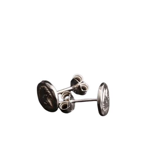 Tady King Stamped Wolf Head Earrings