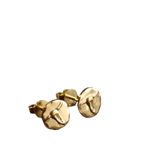 Tady King Longhorn Gold Stud Earrings
