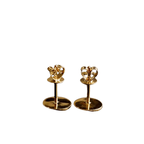 Tady King Wolf Head Gold Stud Earrings