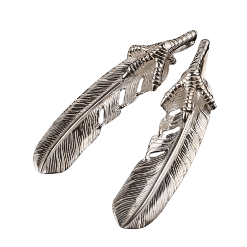 Tady King Silver Claw Feather Pendant - Native Feather | 日本の