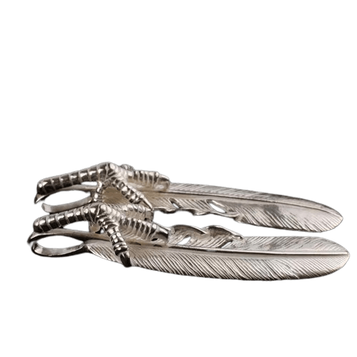 Tady King Silver Claw Feather Pendant