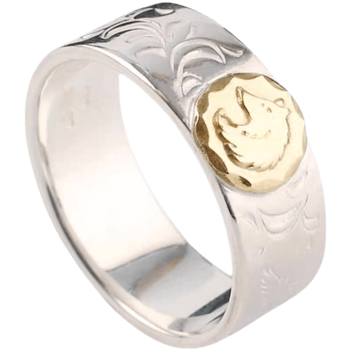 Tady King Wolf Head Ring - Native Feather | 日本のGoro's専門店