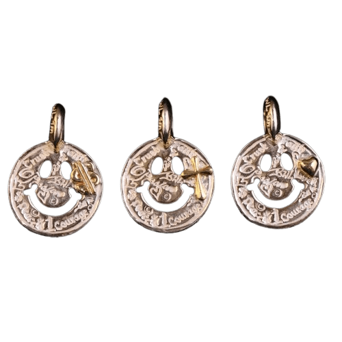 BWL Graffiti Happy Face Charm with Gold Stone Charm