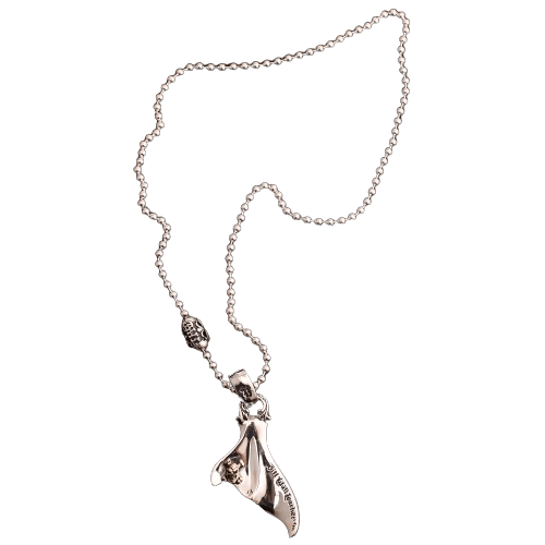 BWL Whale Tail Pendant with Skull