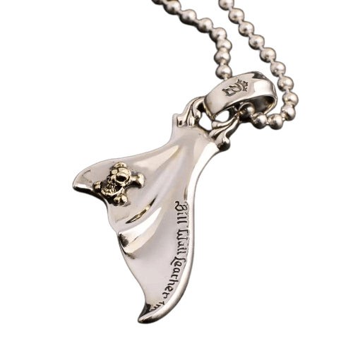 BWL Whale Tail Pendant with Skull