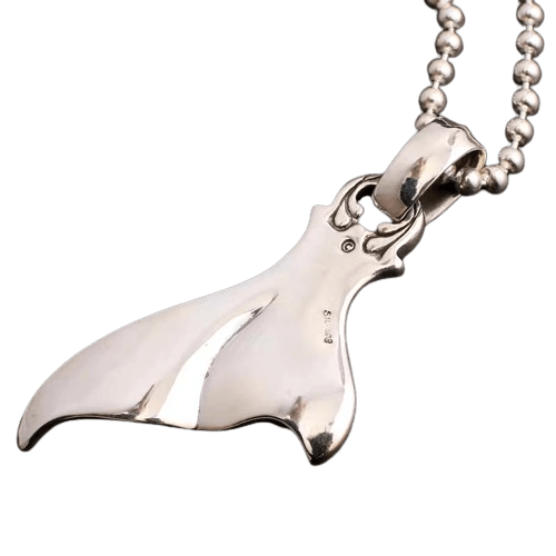 BWL Whale Tail Pendant with Skull
