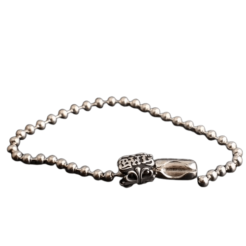 BWL Silver Set Chain Ball Necklace