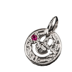BWL Graffiti Happy Face Charm with Ruby - Native Feather BWL Graffiti Happy Face Charm with Ruby - Native Feather