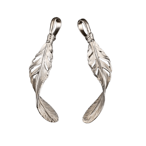 Horizon Blue Silver Twist Feather - Native Feather | 日本のGoro's Horizon Blue Silver Twist Feather - Native Feather | 日本のGoro's