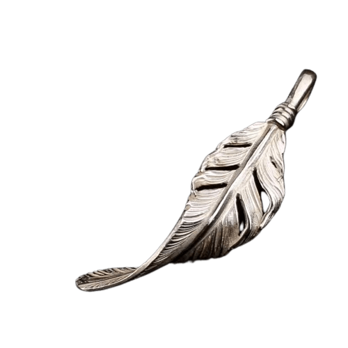 Horizon Blue Silver Twist Feather - Native Feather | 日本のGoro's
