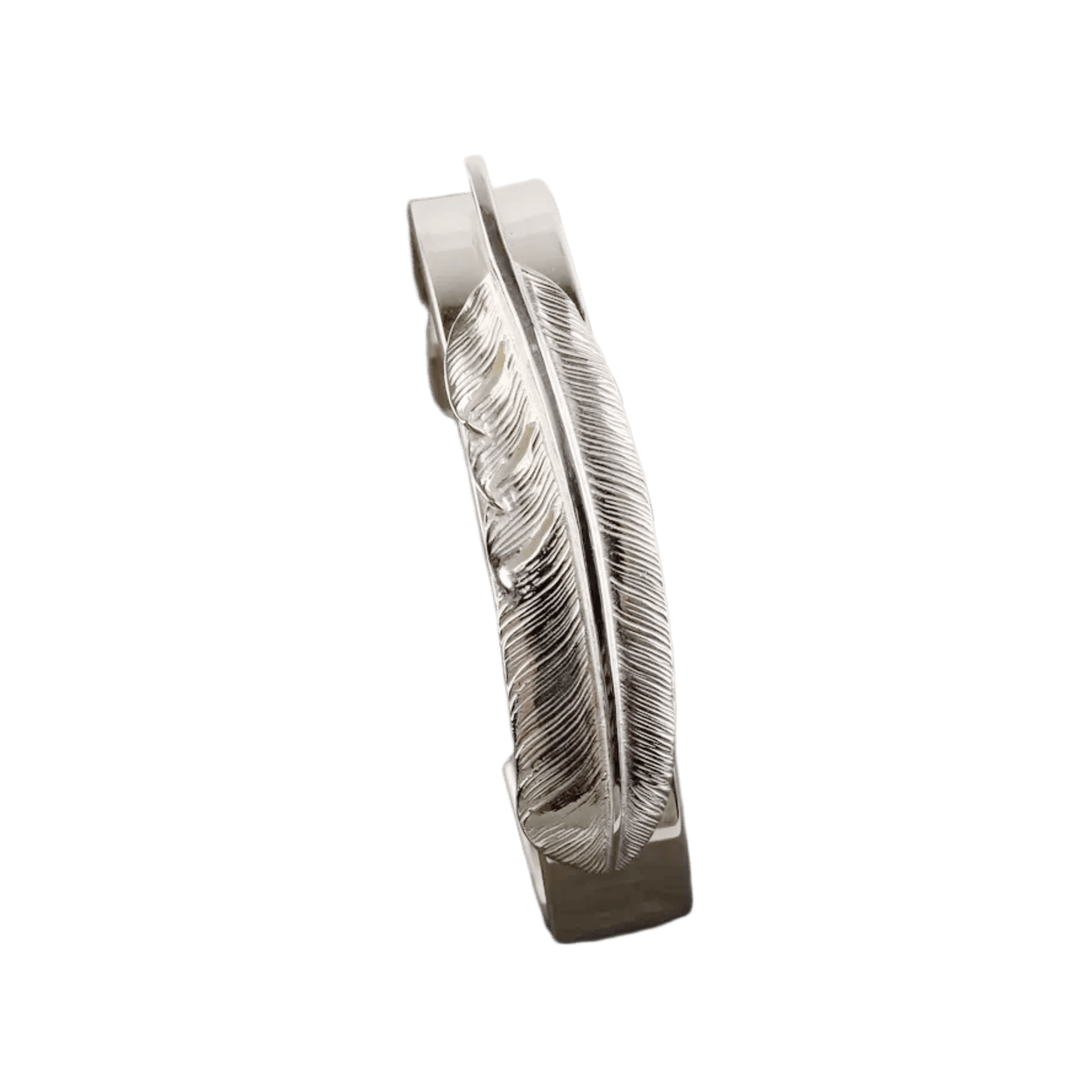 First Arrow's Flat Hammered 12mm Bangle with Feather - Native First Arrow's Flat Hammered 12mm Bangle with Feather - Native