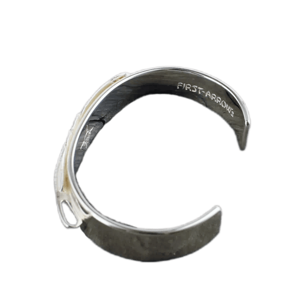 First Arrow's Flat Hammered 12mm Bangle with Feather - Native