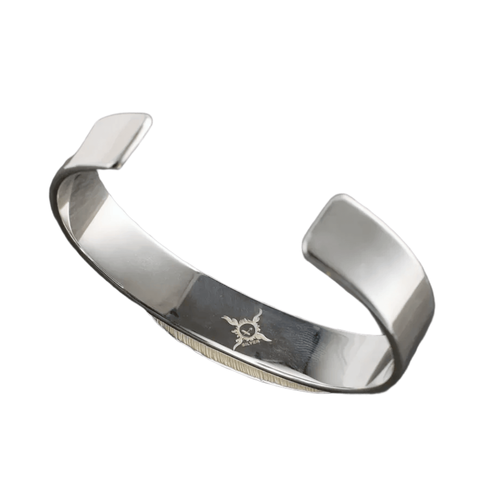 First Arrow&#39;s Flat Hammered 12mm Bangle with Feather