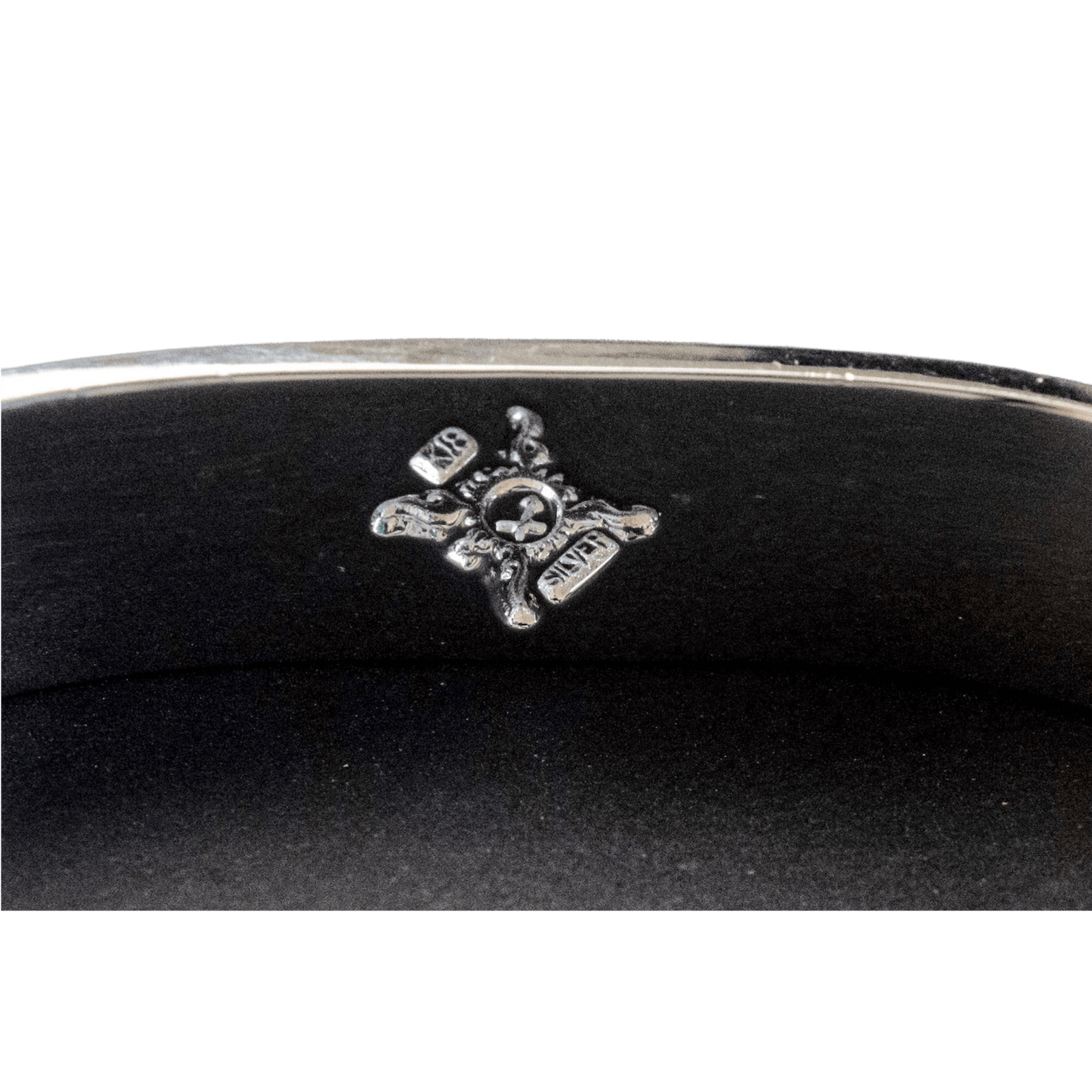 First Arrow&#39;s 12mm Arabesque Bangle with 18k Gold Sunburst Emblem