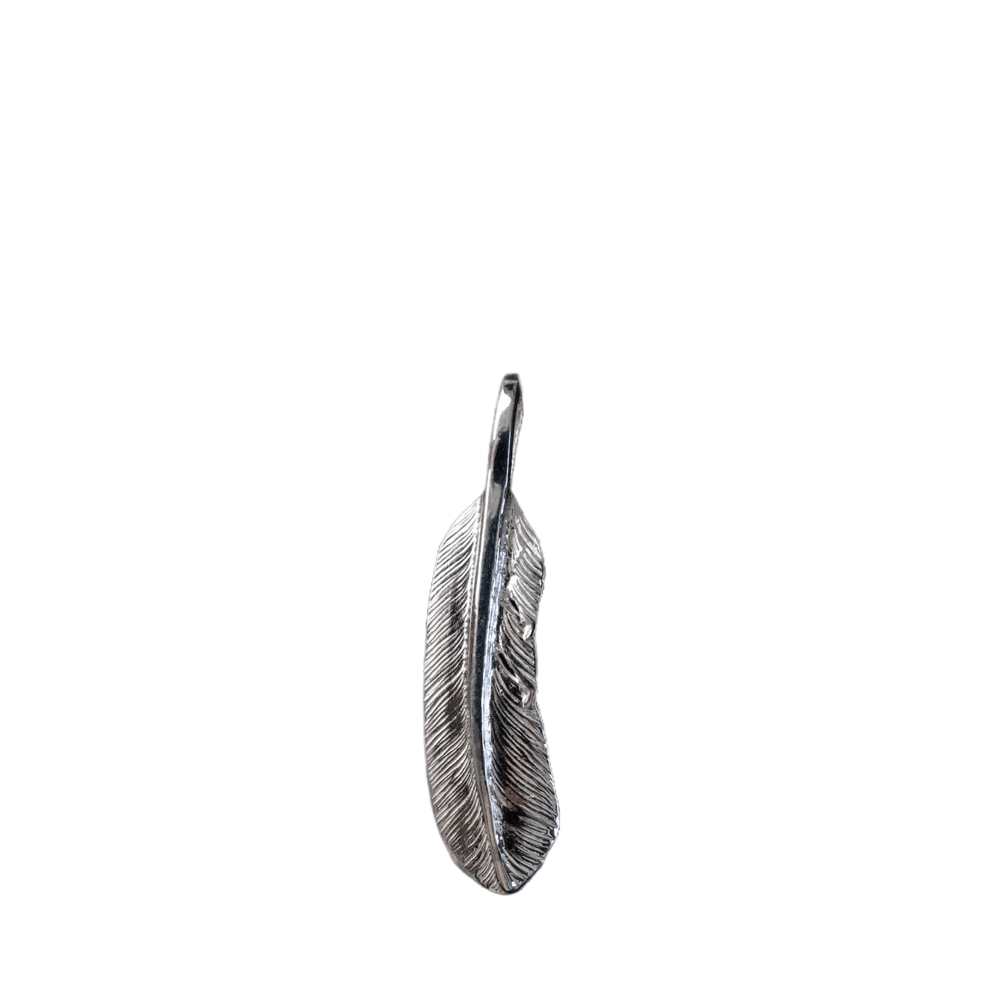 First-Arrow&#39;s Small Feather Silver Pendant