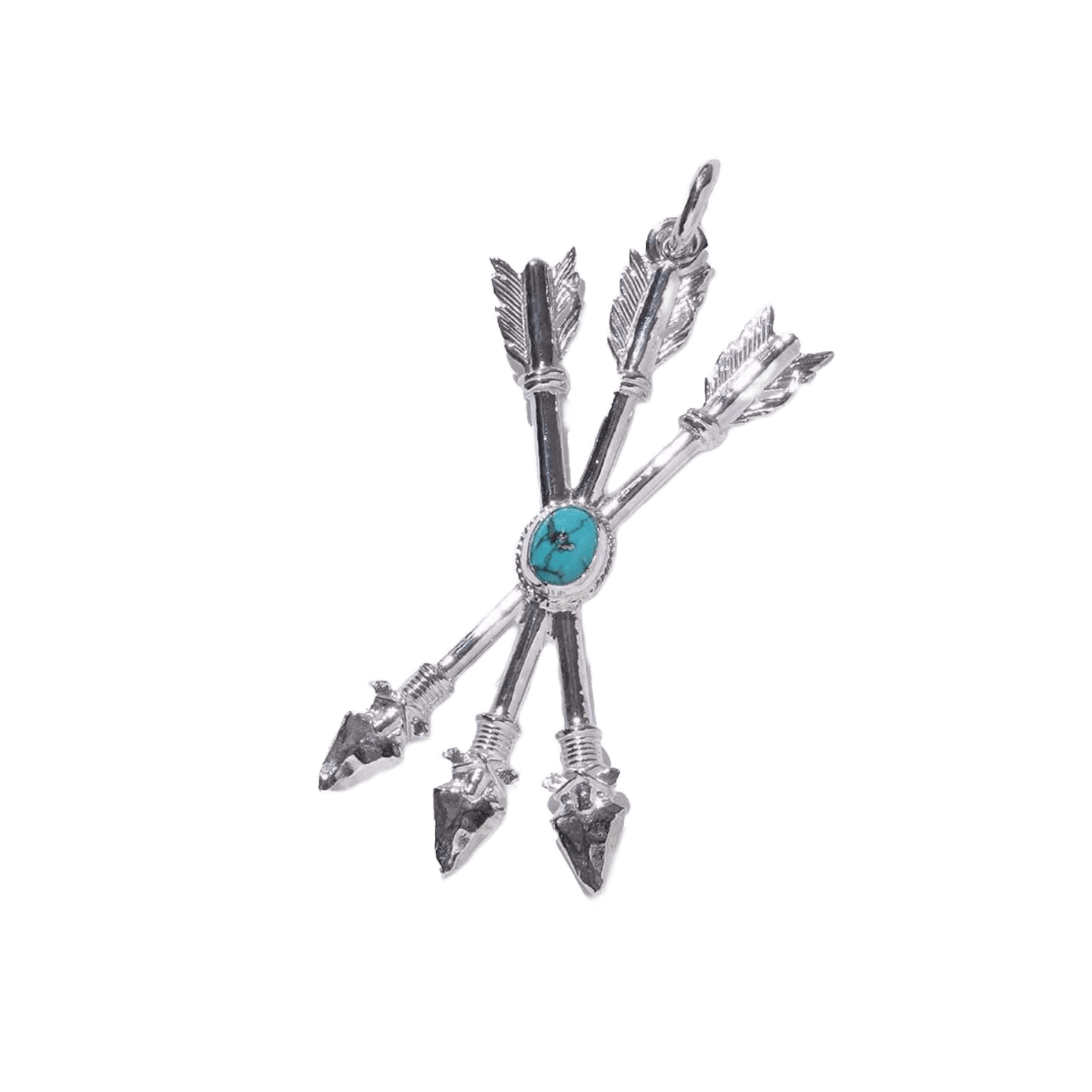 First Arrow&#39;s Triple Arrow w/Turquoise Pendant