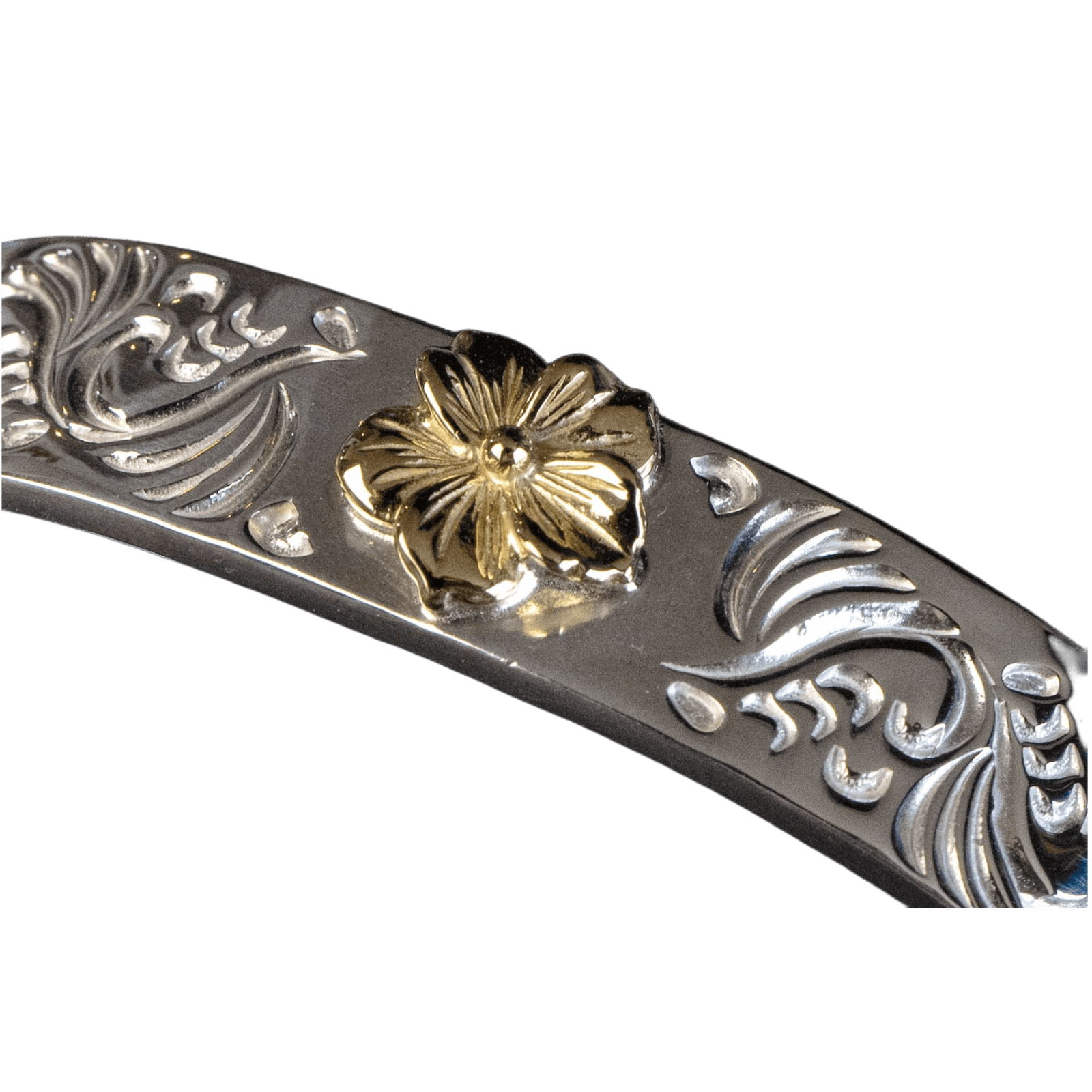 First Arrow&#39;s 12mm Arabesque Bangle with 18k Gold Sakura Flower