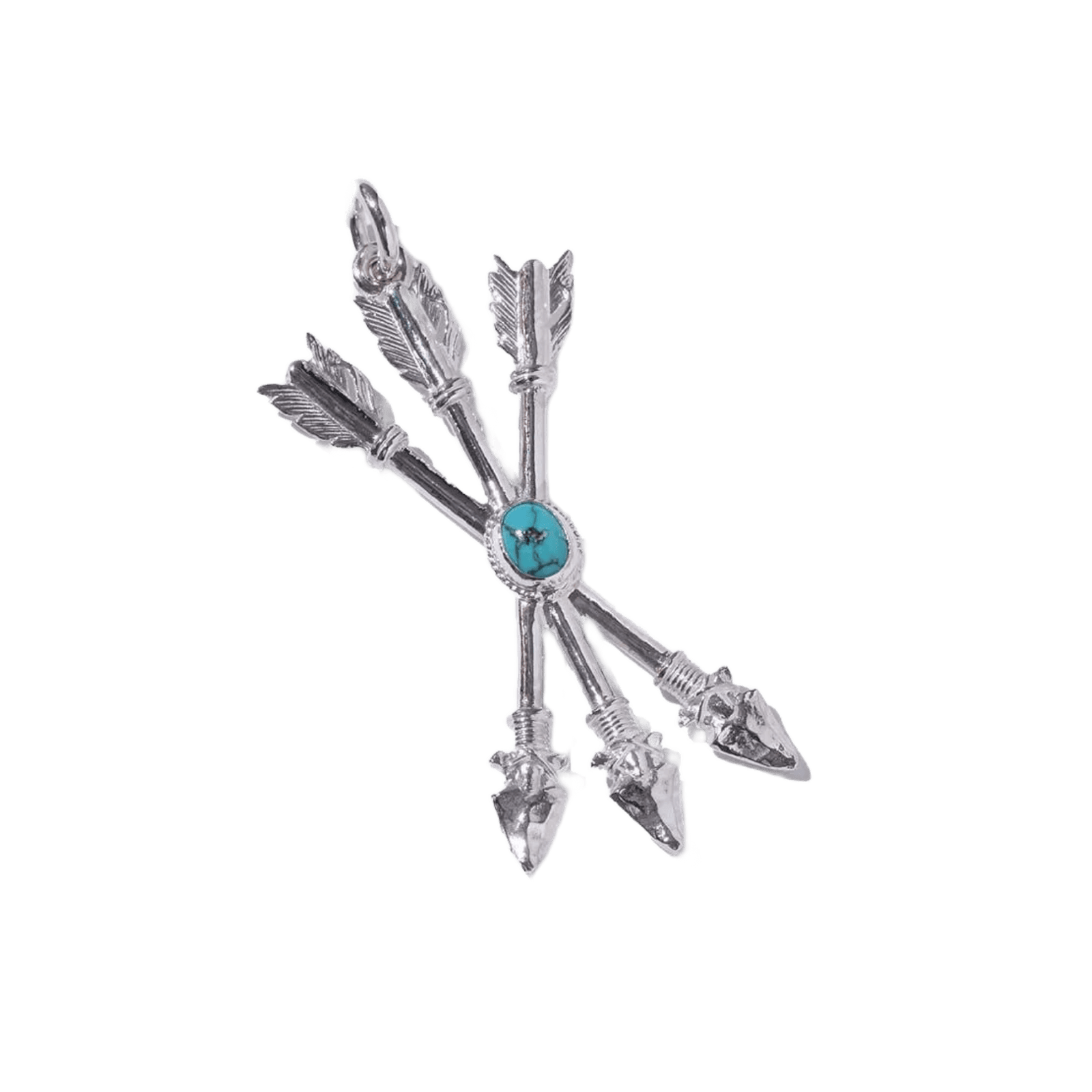First Arrow&#39;s Triple Arrow w/Turquoise Pendant